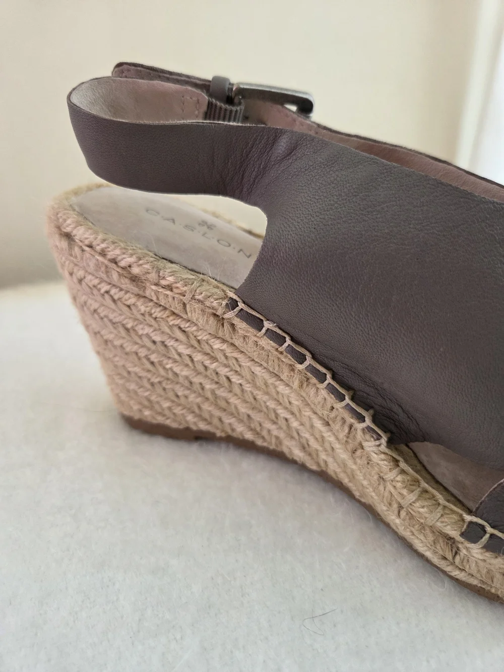 Nordstrom Taupe Gray Crisscross Espadrille Slingback Sandals Quality Leather